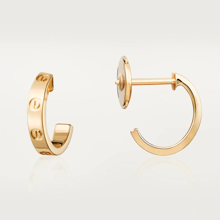 [Super Jewellery]LOVE EARRINGS 2.65MM PINK GOLD