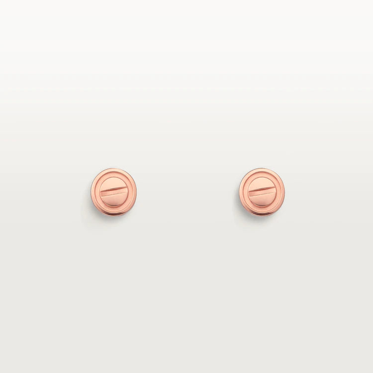 [Super Jewellery]LOVE EARRINGS PINK GOLD 10MM
