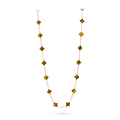 [Super Jewellery]CLOVER 20 MOTIFS TIGER EYE ROSE GOLD