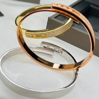 [Super Jewellery]Move Noa Rose Gold Pavé Diamond Bangle Bracelet