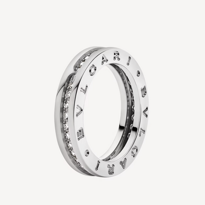 [Super]ZERO 1 ONE-BAND PAVED DIAMONDS ON THE SPIRAL RING