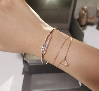 [Super Jewellery]Move Pavé Diamond Bangle Bracelet M