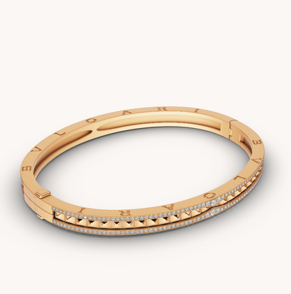 [Super]ZERO 1 SPIRAL AND PAVED DIAMOND GOLD BRACELET