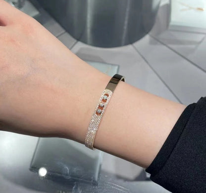 [Super Jewellery]Move Noa Rose Gold Pavé Diamond Bangle Bracelet