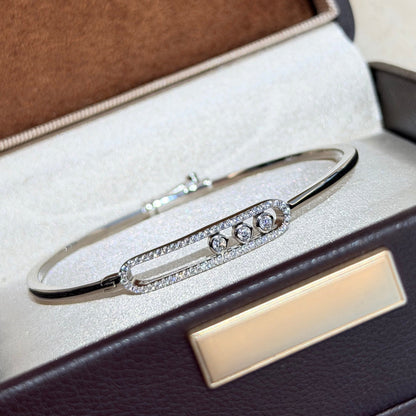[Super Jewellery]Move Pavé Diamond Bangle Bracelet M