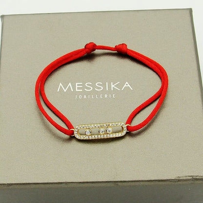 [Super Jewellery]Messika Care(s) pink cord pavé bracelet