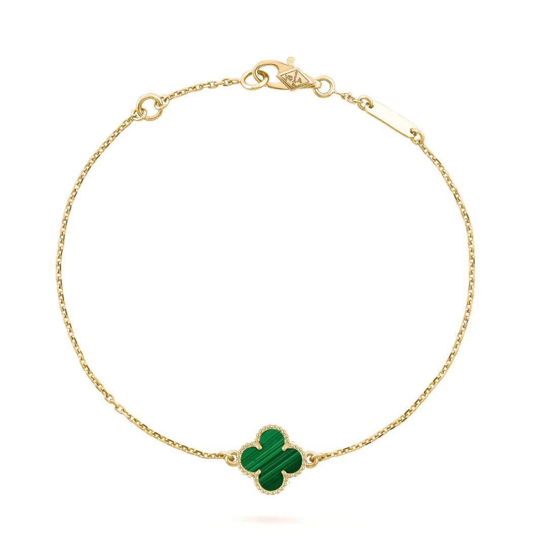 [Super Jewellery]CLOVER BRACELET MALACHITE 1 MOTIF