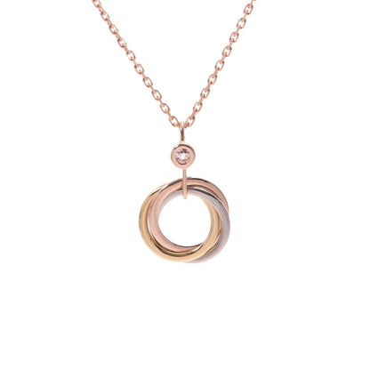 [Super Jewellery]TRINITY SILVER GOLD PINK GOLD NECKLACE