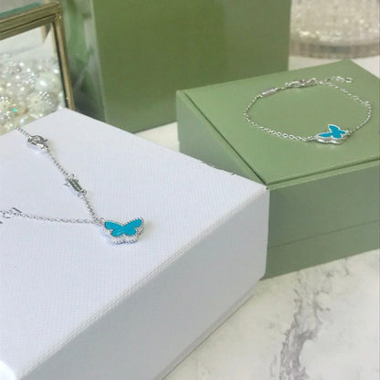 [Super Jewellery]BUTTERFLY TURQUOISE BUTTERFLY BRACELET SILVER
