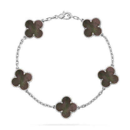 [Super Jewellery] CLOVER 5 MOTIF GRAY MOP BRACELET COLLECTION