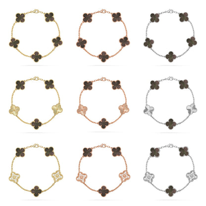 [Super Jewellery] CLOVER 5 MOTIF GRAY MOP BRACELET COLLECTION
