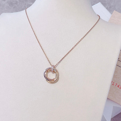 [Super Jewellery]TRINITY NECKLACE GOLD  DIAMONDS