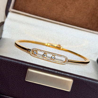 [Super Jewellery]Move Pavé Diamond Bangle Bracelet M