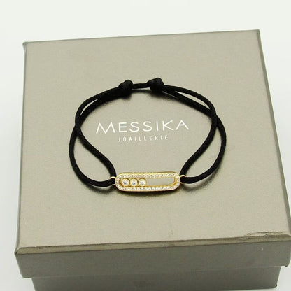 [Super Jewellery]Messika Care(s) pink cord pavé bracelet