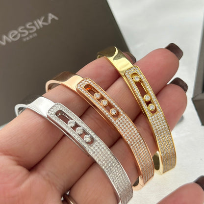 [Super Jewellery]Move Noa Rose Gold Pavé Diamond Bangle Bracelet