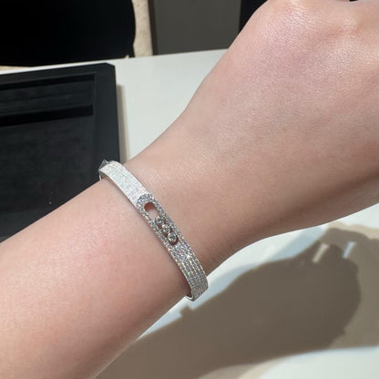 [Super Jewellery]Move Noa Ciselé half pavé bangle