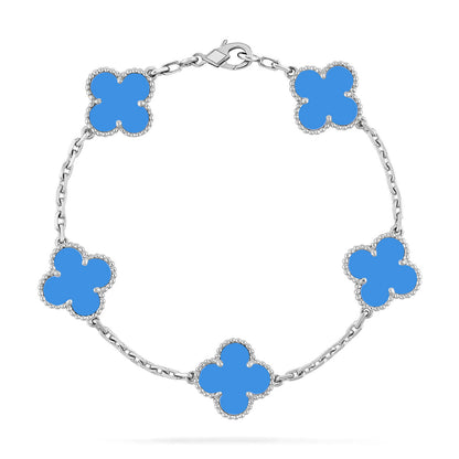 [Super Jewellery] CLOVER 5 MOTIF BLUE AGATE BRACELET COLLECTION