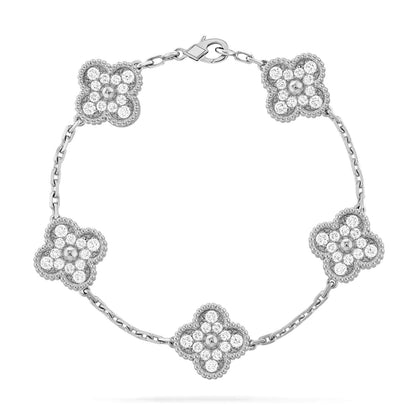 [Super Jewellery] CLOVER 5 MOTIF FULL DIAMOND BRACELET COLLECTION