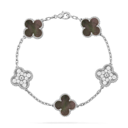 [Super Jewellery] CLOVER 5 MOTIF GRAY MOP BRACELET COLLECTION