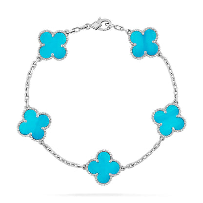 [Super Jewellery] CLOVER 5 MOTIF TURQUOISE BRACELET COLLECTION