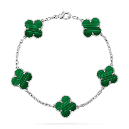 [Super Jewellery] CLOVER 5 MOTIF MALACHITE BRACELET COLLECTION
