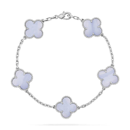 [Super Jewellery] CLOVER 5 MOTIF PURPLE CHALCEDONY BRACELET COLLECTION