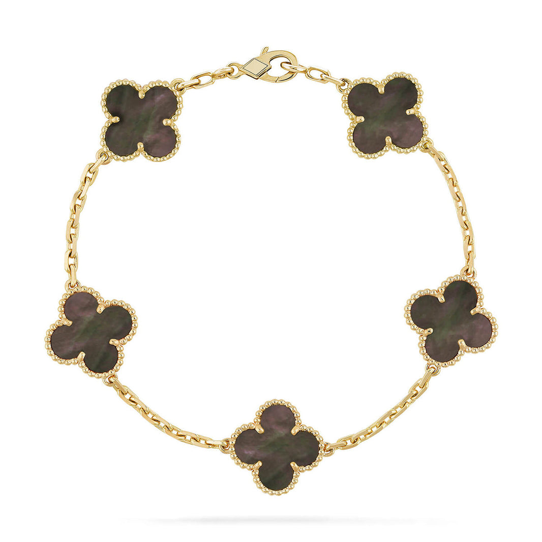 [Super Jewellery] CLOVER 5 MOTIF GRAY MOP BRACELET COLLECTION