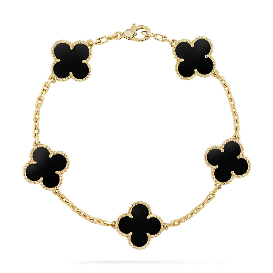 [Super Jewellery] CLOVER 5 MOTIF ONYXS BRACELET COLLECTION