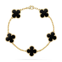 [Super Jewellery] CLOVER 5 MOTIF ONYXS BRACELET COLLECTION