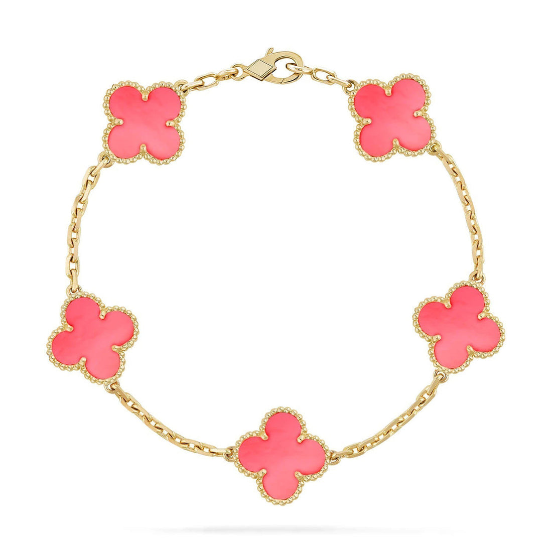 [Super CiCi ] CLOVER 5 MOTIFS  PINK MOP BRACELET COLLECTION
