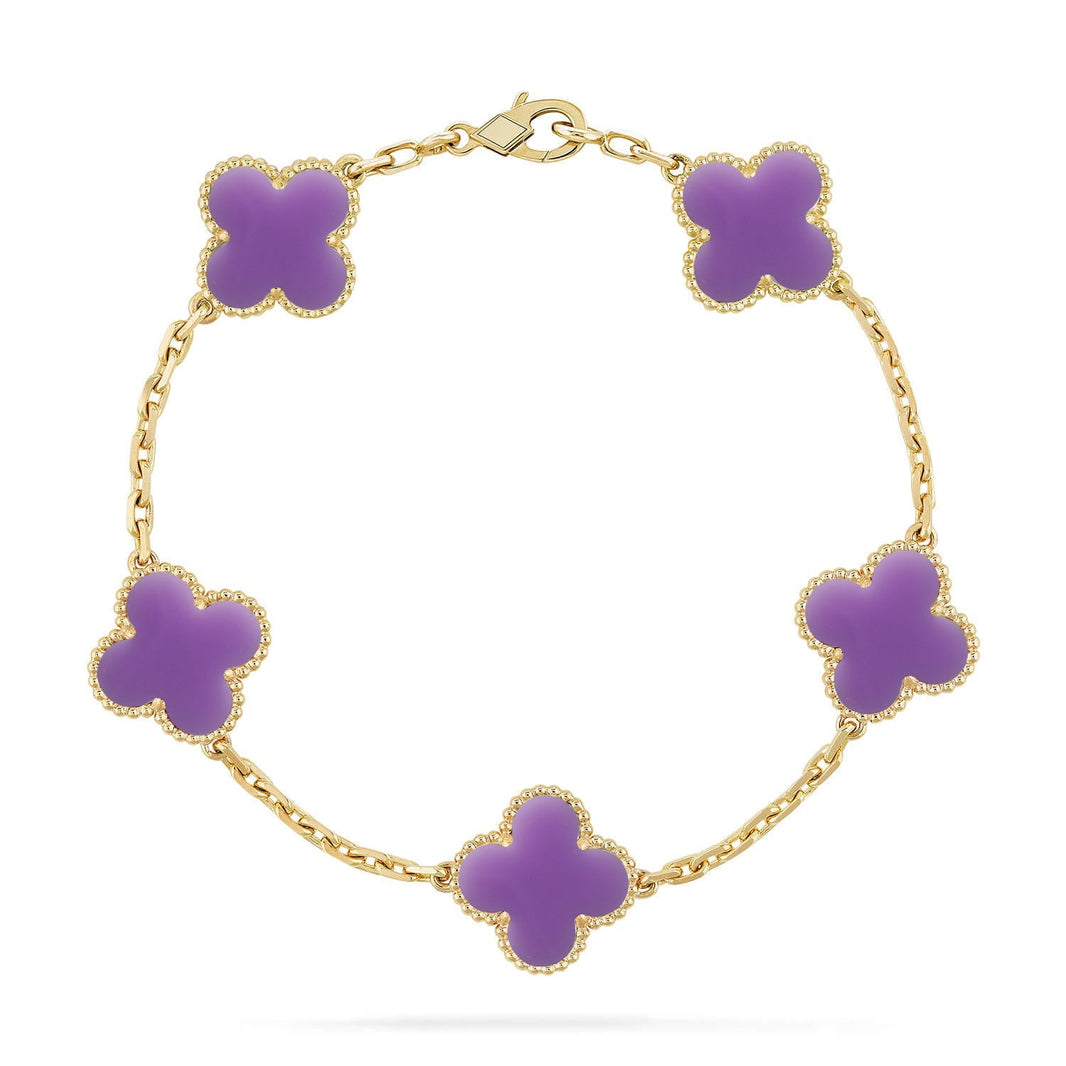 [Super Jewellery]CLOVER 5 MOTIF LIGHT PURPLE BRACELET COLLECTION