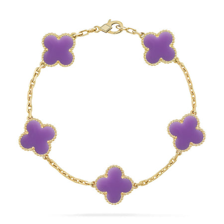 [Super Jewellery]CLOVER 5 MOTIF LIGHT PURPLE BRACELET COLLECTION