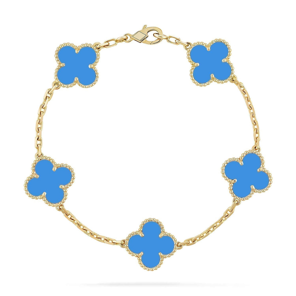 [Super CiCi ] CLOVER 5 MOTIF ARMBAND BLAUER ACHAT KOLLEKTION