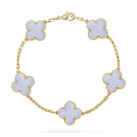 [Super Jewellery] CLOVER 5 MOTIF PURPLE CHALCEDONY BRACELET COLLECTION