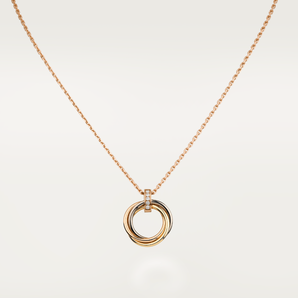 [Super Jewellery]TRINITY NECKLACE GOLD  DIAMONDS