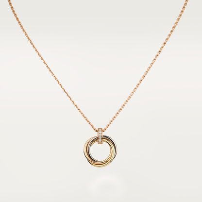[Super Jewellery]TRINITY NECKLACE GOLD  DIAMONDS