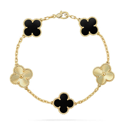 [Super Jewellery] CLOVER 5 MOTIF ONYXS BRACELET COLLECTION