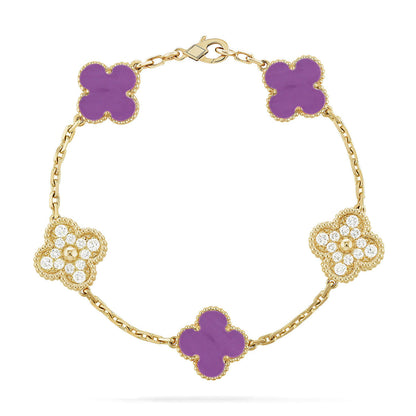 [Super Jewellery] CLOVER 5 MOTIF VIOLET BRACELET COLLECTION