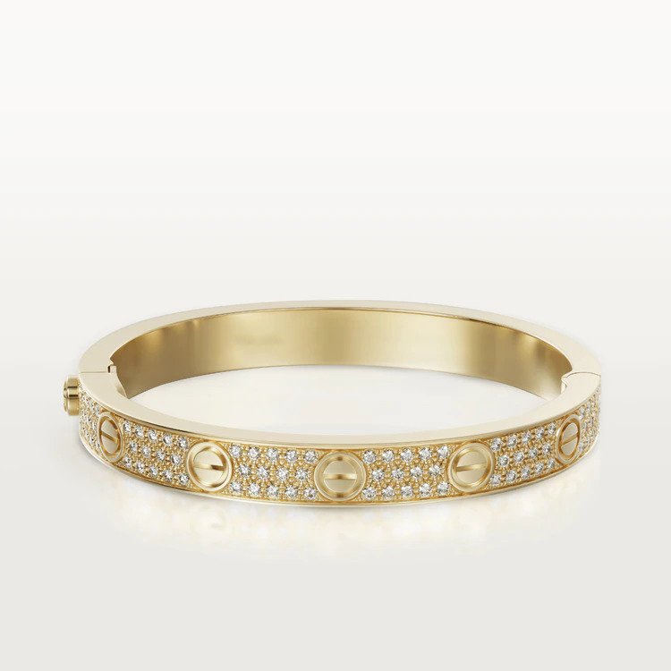 [Super Jewellery]LOVE BRACELET 6.1MM DIAMOND-PAVED