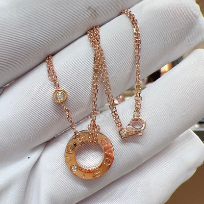 [Super Jewellery]LOVE NECKLACE 16MM 2 DIAMONDS