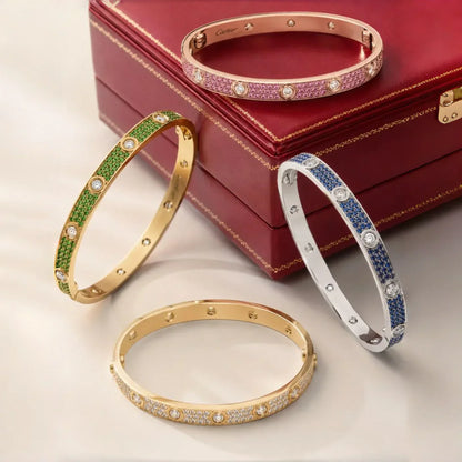 [Super Jewellery]Classic 6.1mm Love Bracelet 10-Diamond Full Pavé