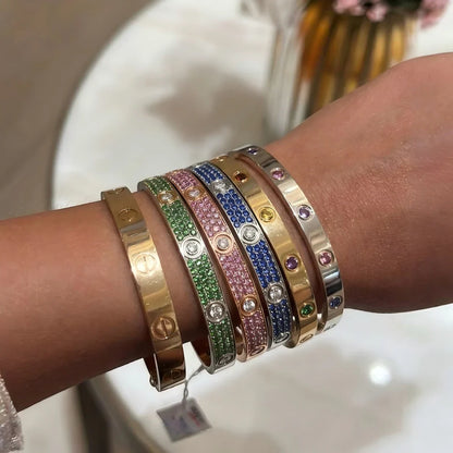 [Super Jewellery]Classic 6.1mm Love Bracelet 10-Diamond Full Pavé
