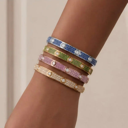 [Super Jewellery]Classic 6.1mm Love Bracelet 10-Diamond Full Pavé