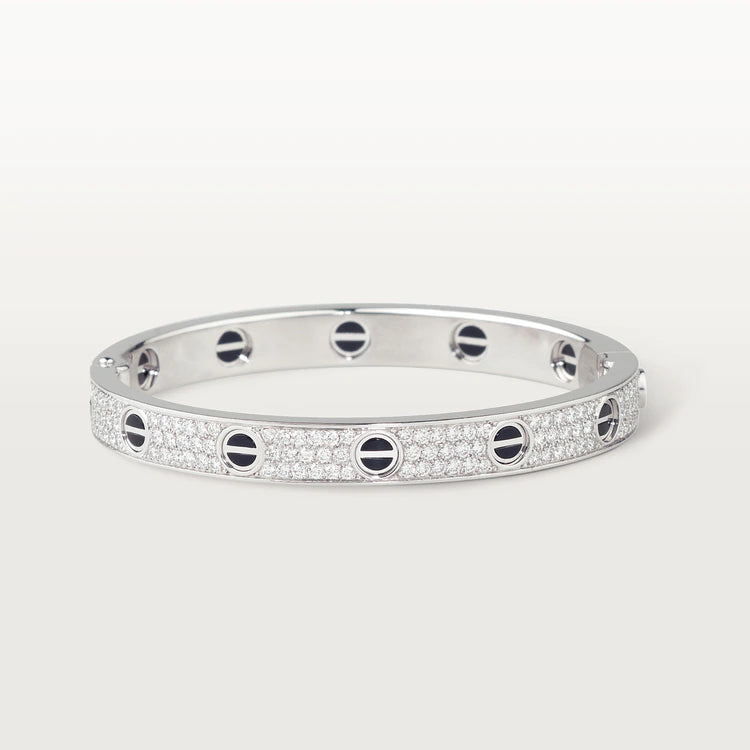 [Super Jewellery]LOVE BRACELET 6.1MM DIAMOND-PAVED CERAMIC