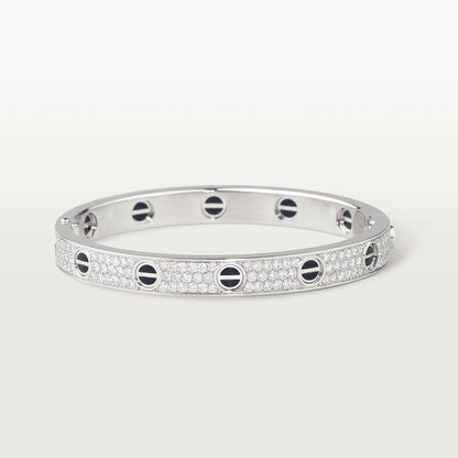 [Super Jewellery]LOVE BRACELET 6.1MM DIAMOND-PAVED CERAMIC