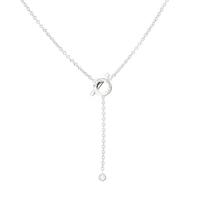 [Super Jewellery]FINESSE SILVER DIAMOND NECKLACE