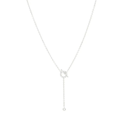[Super Jewellery]FINESSE SILVER DIAMOND NECKLACE