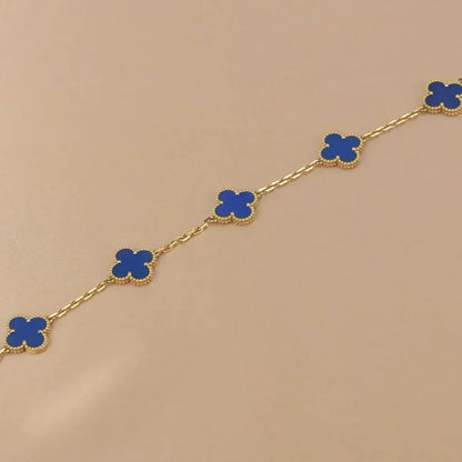 [Super Jewellery] CLOVER 5 MOTIF BLUE AGATE BRACELET COLLECTION