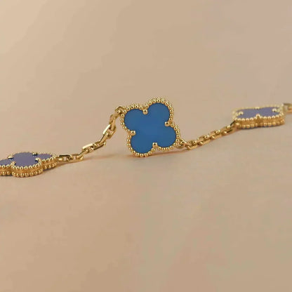 [Super Jewellery] CLOVER 5 MOTIF BLUE AGATE BRACELET COLLECTION