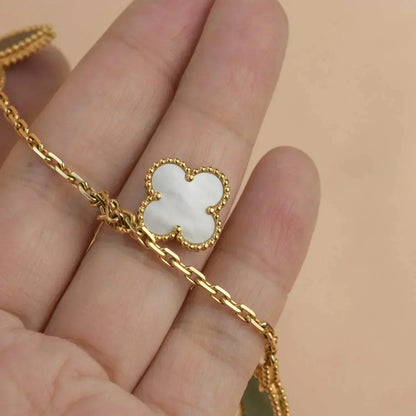 [Super Jewellery]LUCKY SPRING 5 MOTIF GOLD BRACELET